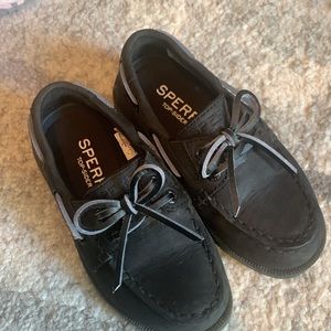 Black Sperry toddler slip on shoes